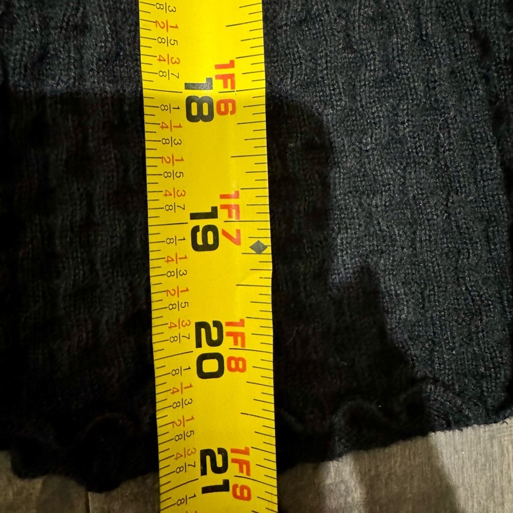 Caslon Black Ribbed Turtleneck Waffle Hem Sweater Size MP - Picture 12 of 13